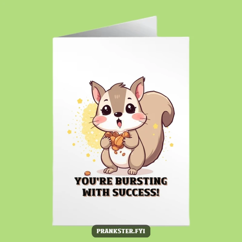 Free Printable Congrats Card: Glitter Squirrel Success Explosion Downloadable Gift