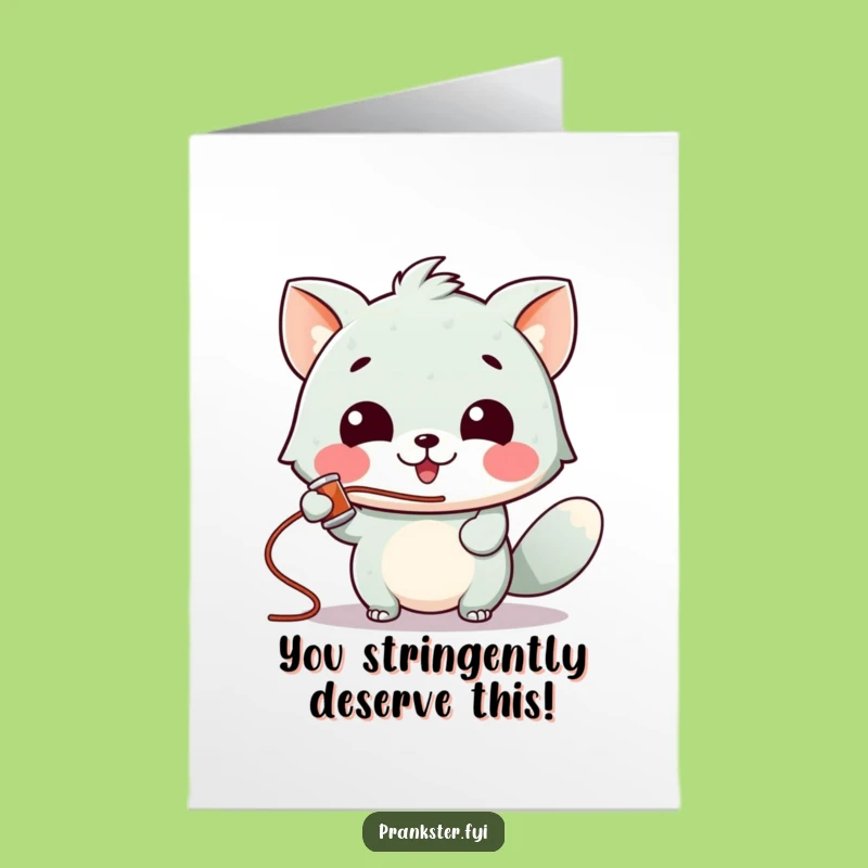 Free Printable Congrats Card: Silly String Animal Funny Downloadable Gift for Joy