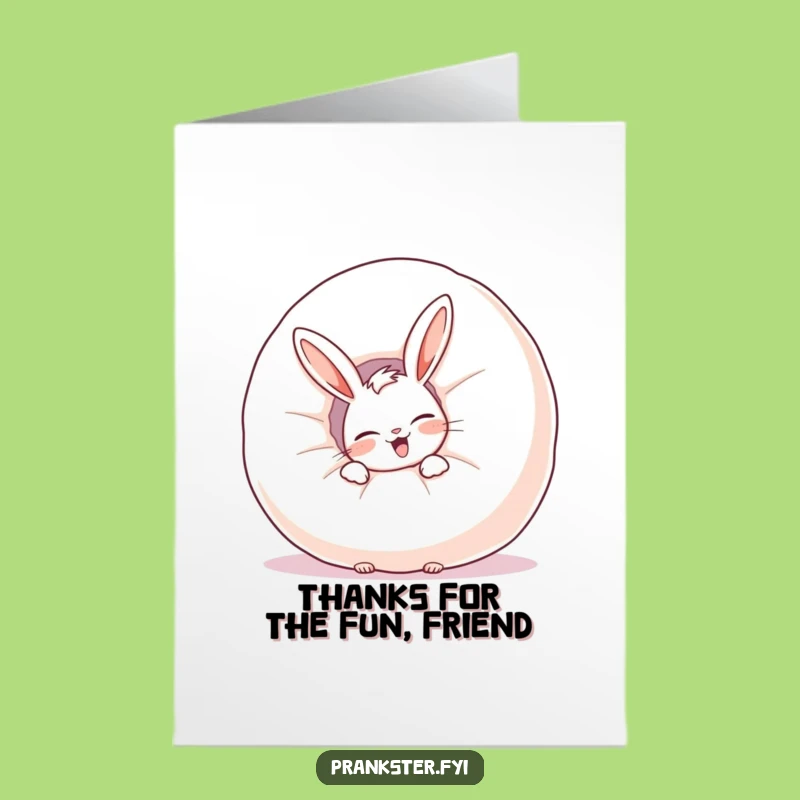 Free Printable Rabbit Thank You Card: Giggles & Gratitude Downloadable Gift