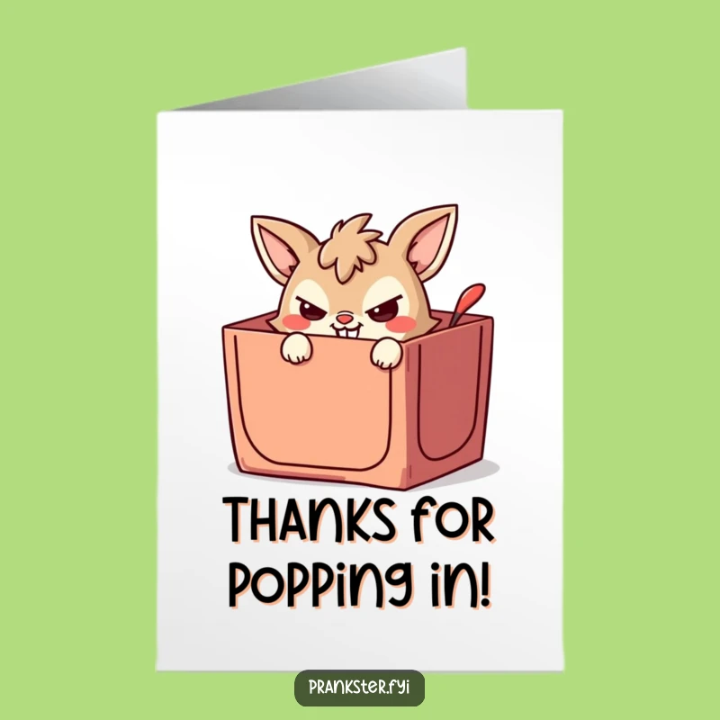Free Printable Thank You Card: Mischievous Animal Expressing Thanks Funnily