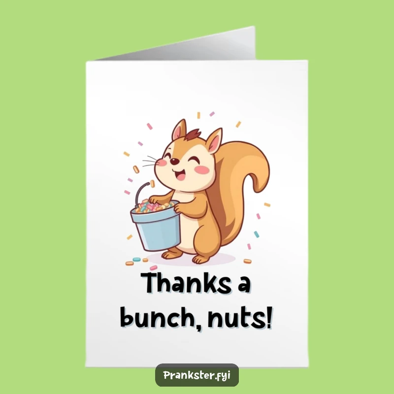 Free Printable Thank You Card: Squirrel Confetti Toss - Festive & Funny