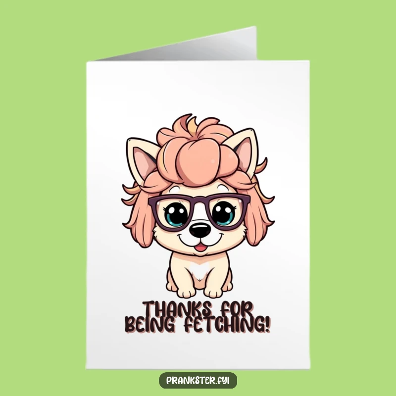 Funny Free Printable Thank You Card: Dog in Silly Wig, Printable Download