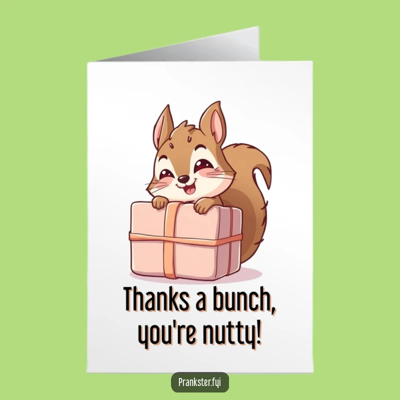 Funny Free Printable Thank You Card: Giggling Squirrel's Gift Surprise, Printable Download