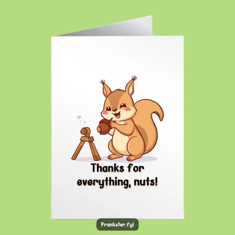 Free Printable Thank You Card: Squirrel Slingshot - Thankful Downloadable Gift with a Kick