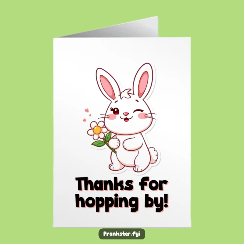 Funny Free Printable Thank You Card: Bunny's Squirting Flower Joke, Printable Download
