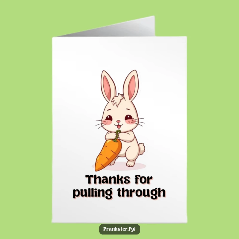 Free Printable Thank You Card: Rabbit's Carrot Reward Downloadable Gift