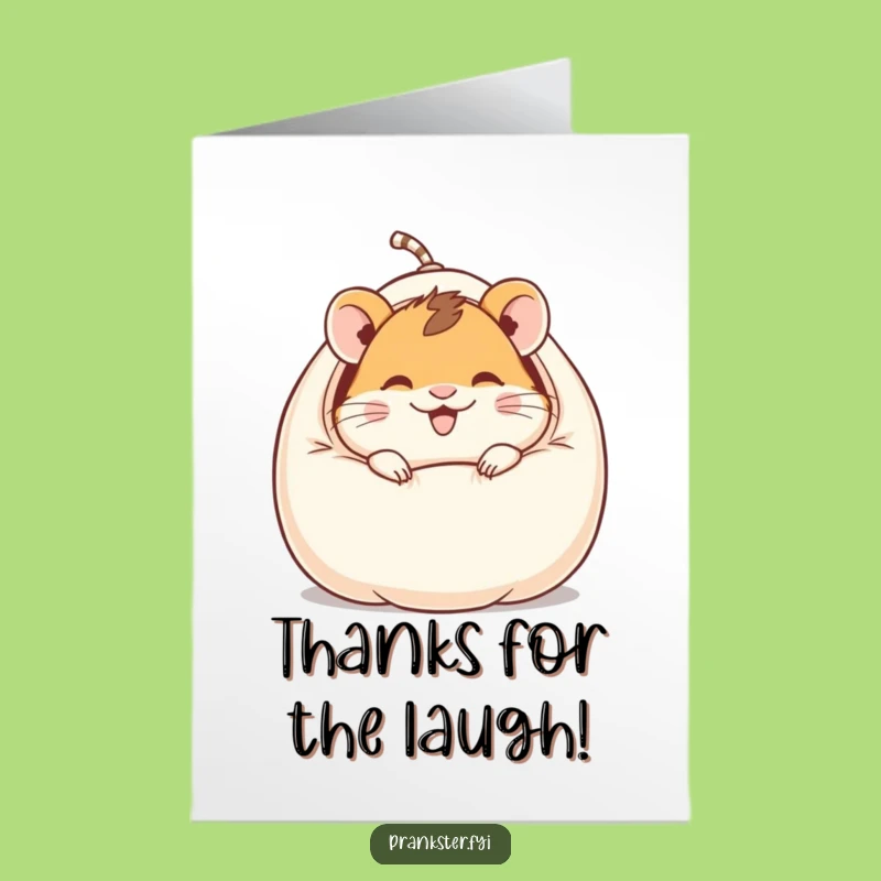 Free Printable Thank You Hamster Card: Whoopee Cushion Funny Appreciation Downloadable Gift