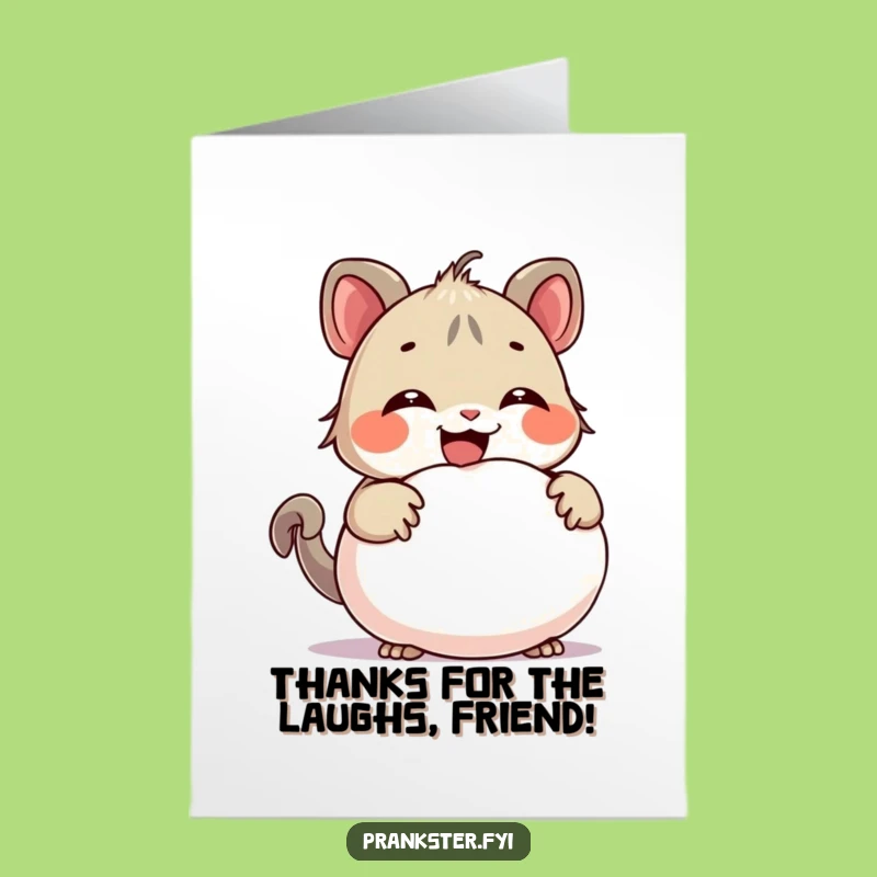 Free Printable Whoopee Cushion Creature Thank You Card - Goofy DIY Downloadable Gratitude