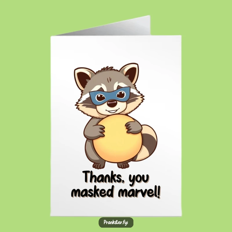 Free Printable Raccoon Thank You Card: Funny Whoopee Cushion Downloadable Gift