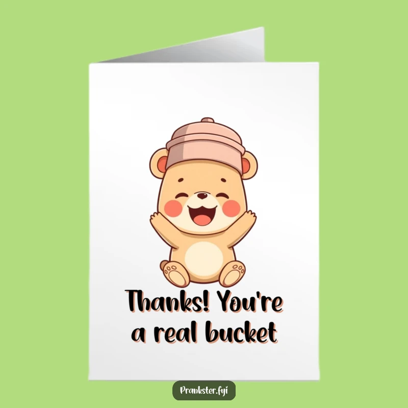 Free Printable Giggling Bear Cub Thank You Card - Downloadable Gratitude & Giggles!