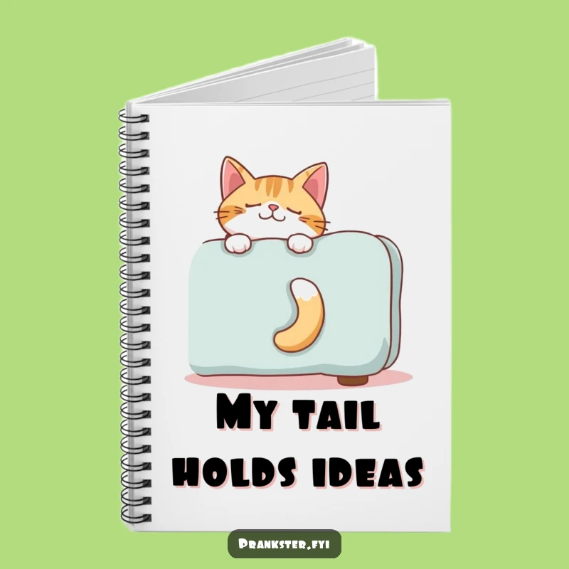 Funny Giggling Cat Tail Notebook - Hilarious Hiding Feline Journal Gift