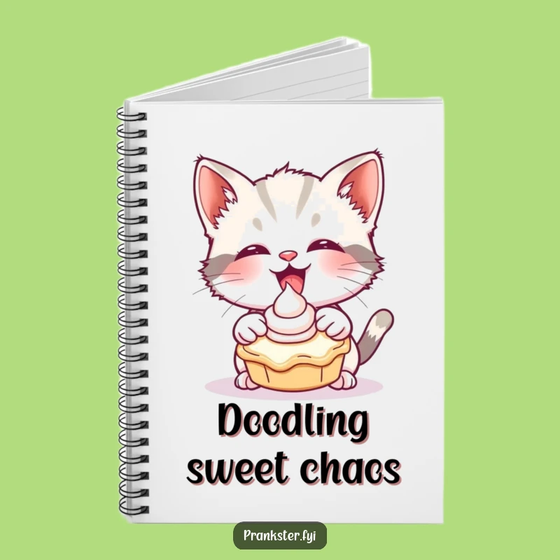 Funny Kitten Pie Toss Notebook - Jot Down Your Fun!