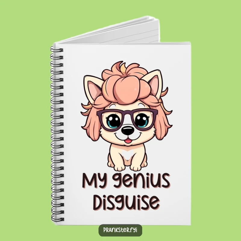 Funny Dog Wig Notebook - Jot Down Notes with a Silly Dog