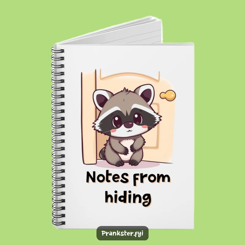 Funny Kawaii Raccoon Notebook Hiding Surprise - Journaling Fun