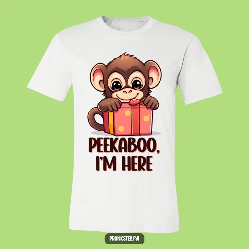 Funny Monkey Surprise T-Shirt - Hilarious Mischief Design