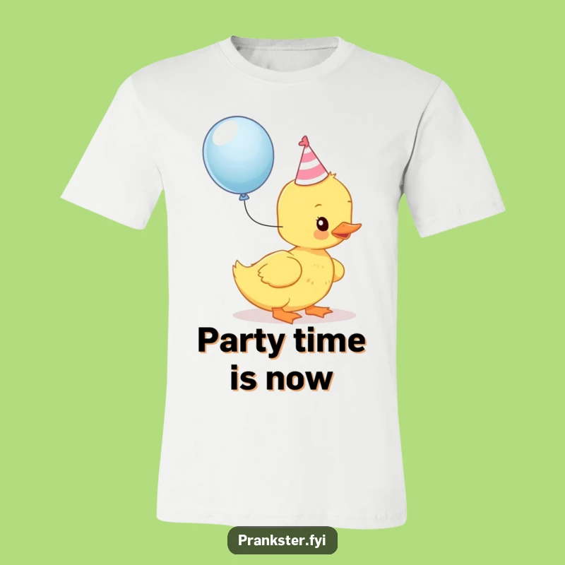 Funny Kawaii Duckling T-Shirt: Party Hat Fun, Perfect Gift for Revelers!