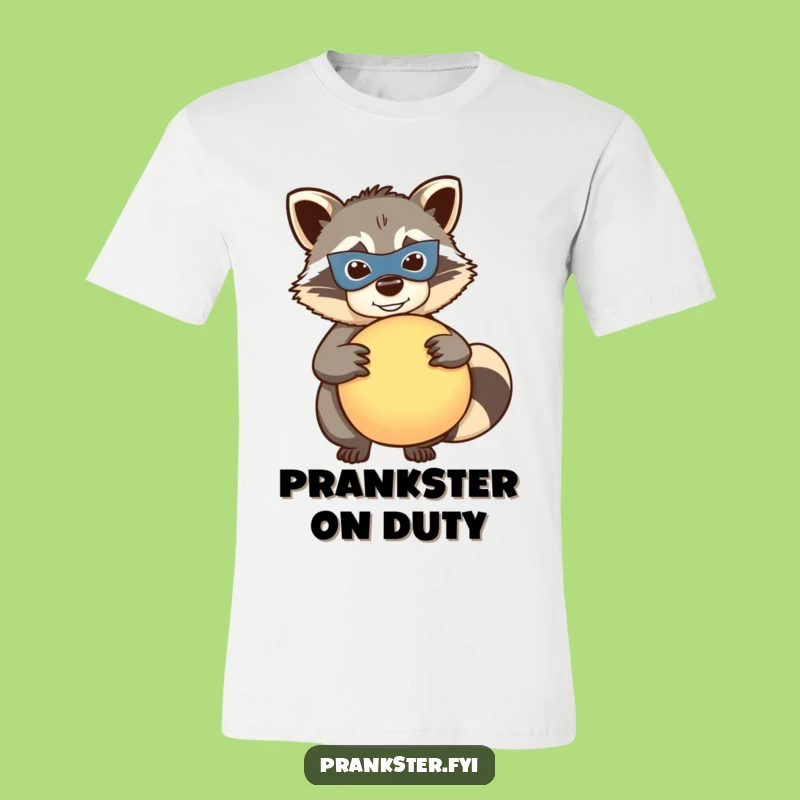 Funny Raccoon Prank T-Shirt: Masked Menace, Ideal Humorous Gift