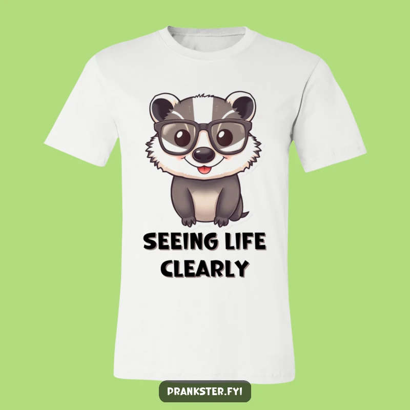 Funny Badger Glasses T-Shirt - Hilarious Gift for the Intellectually Playful