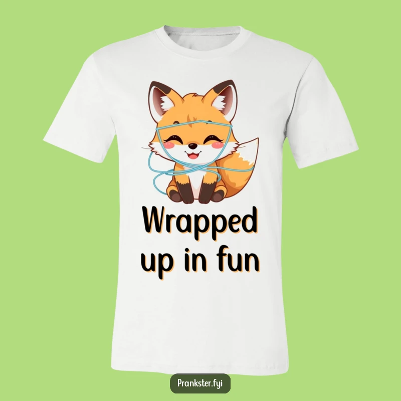 Funny Fox Cub Silly String T-Shirt - Wear Your Playfulness Loud and Proud