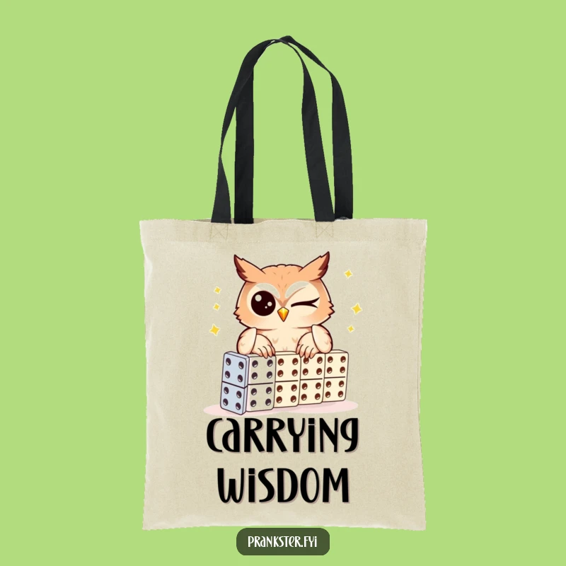 Funny Winking Owl Domino Tote Bag - Clever Chain Reaction Bag, Hilarious Gift