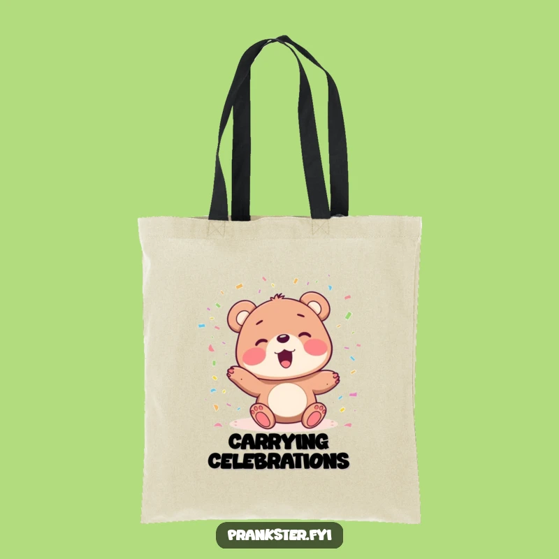 Funny Bear Confetti Tote Bag: Carry Your Celebrations with Joyful Style