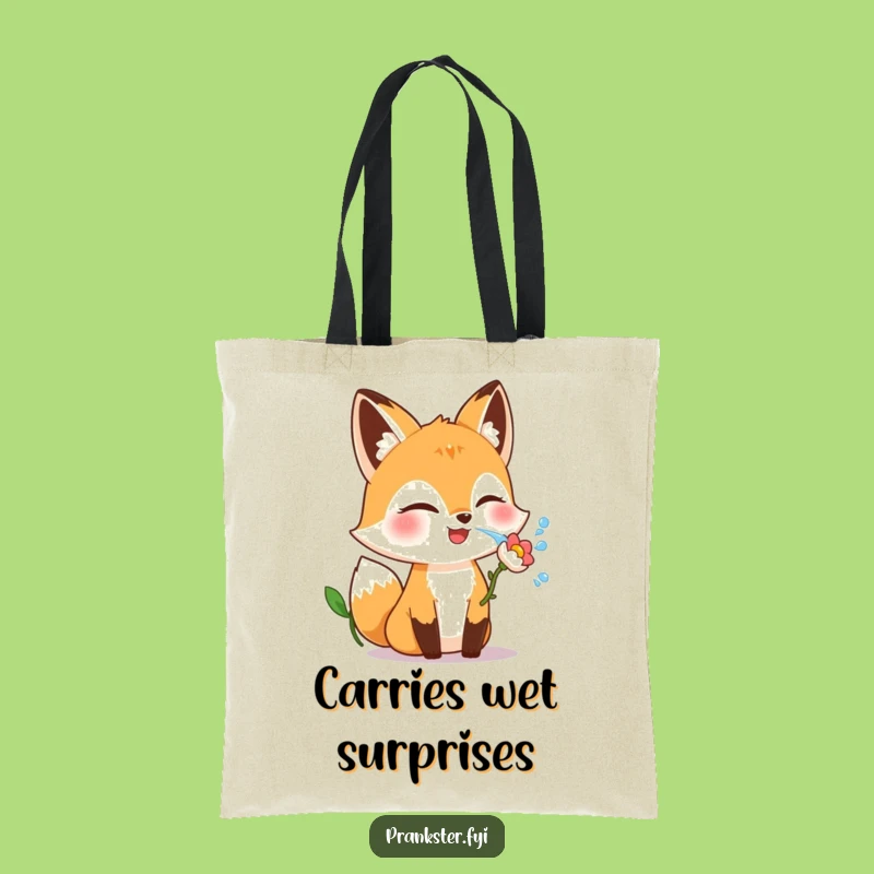 Funny Fox Flower Squirt Tote Bag: Playful Accessory for Everyday Fun