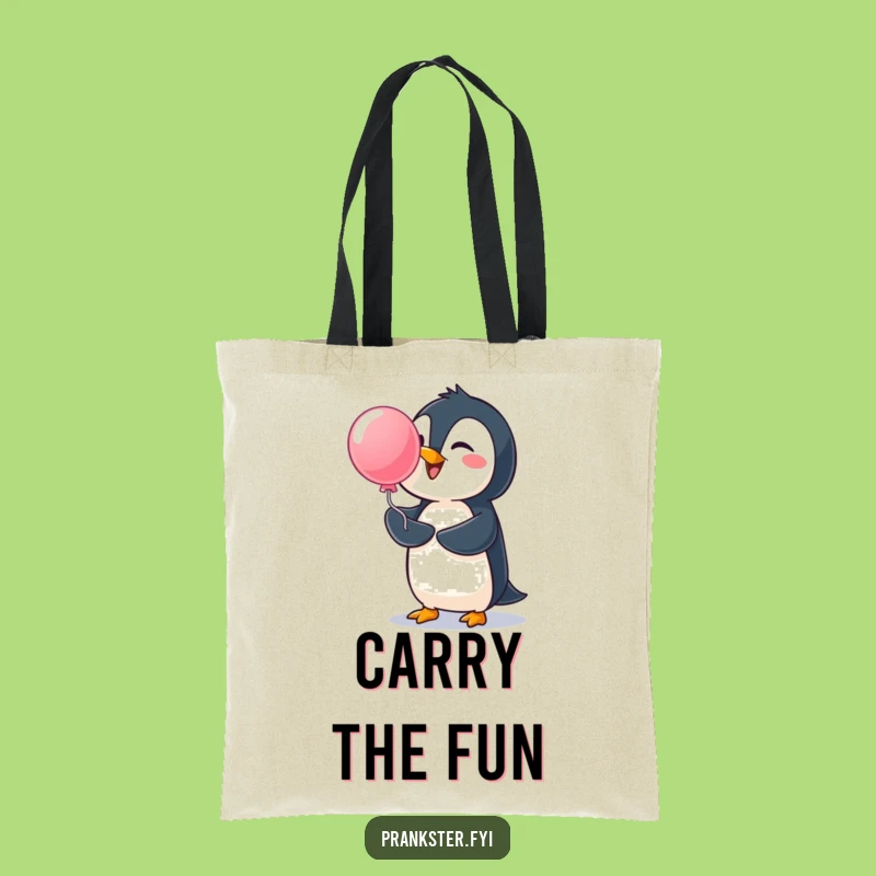 Funny Penguin Water Balloon Tote Bag - Cheerful Splash Surprise Bag, Hilarious Gift