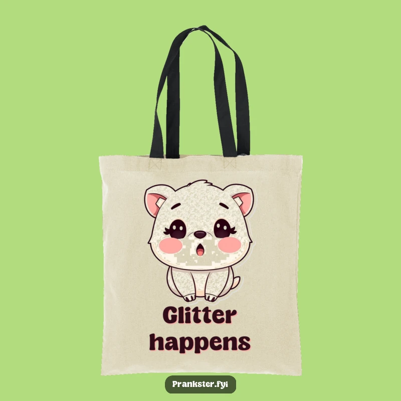 Funny Sparkle Surprise Tote Bag: Glitter Animal's Joy, Perfect Gift!