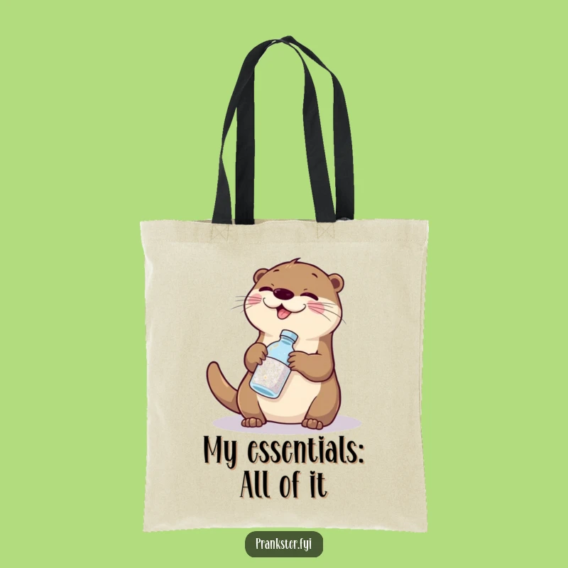Funny Otter Glitter Tote Bag: Carry Your Fun and Sparkle